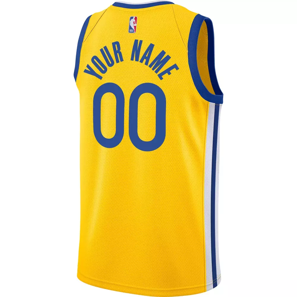 Custom Golden State Warriors Jersey Yellow Men Royal Blue White Swingman