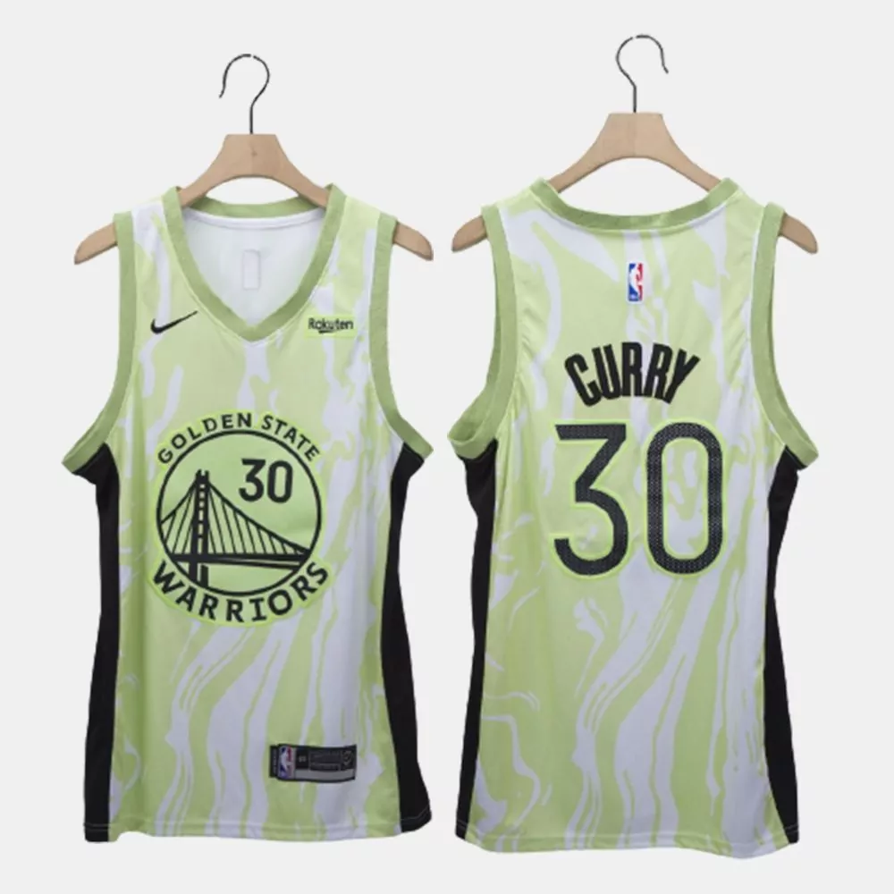 Stephen Curry 30 Jersey Lime Green Golden State Warriors Rakuten Men Alternate Custom Design