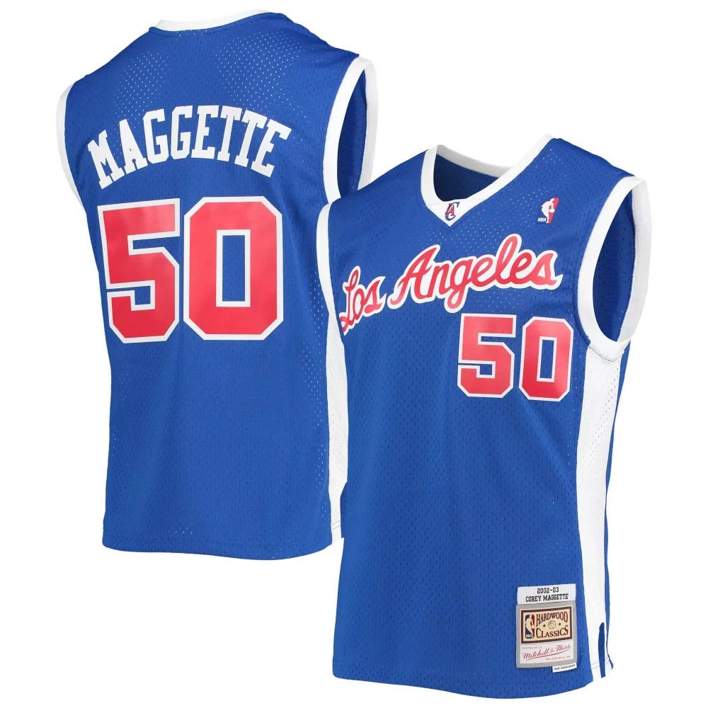 Corey Maggette 50 Jersey Royal Blue Hardwood Classics Los Angeles Clippers Mitchell Ness