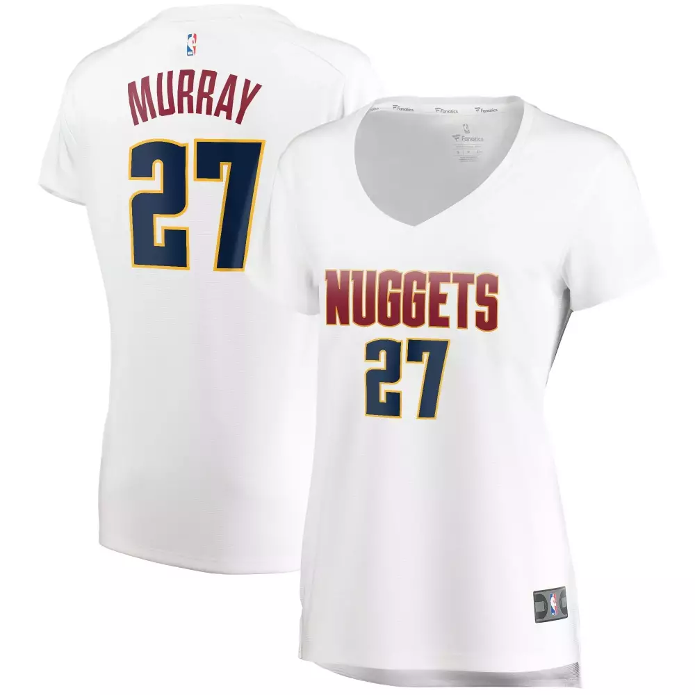 Jamal Murray 27 Nuggets Jersey White Women Navy Maroon