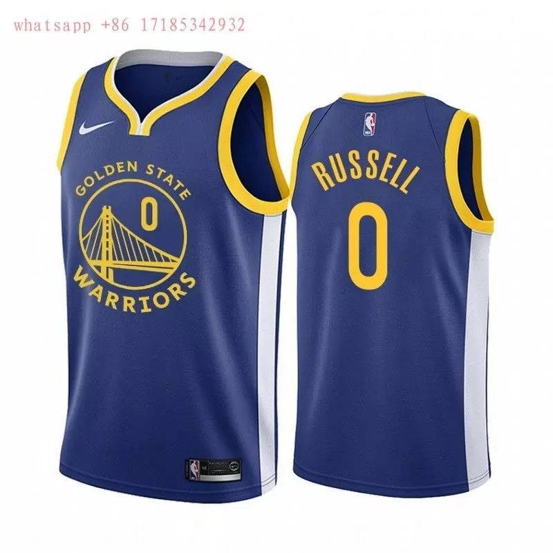Dangelo Russell Jersey Blue Golden State Warriors Men Yellow White