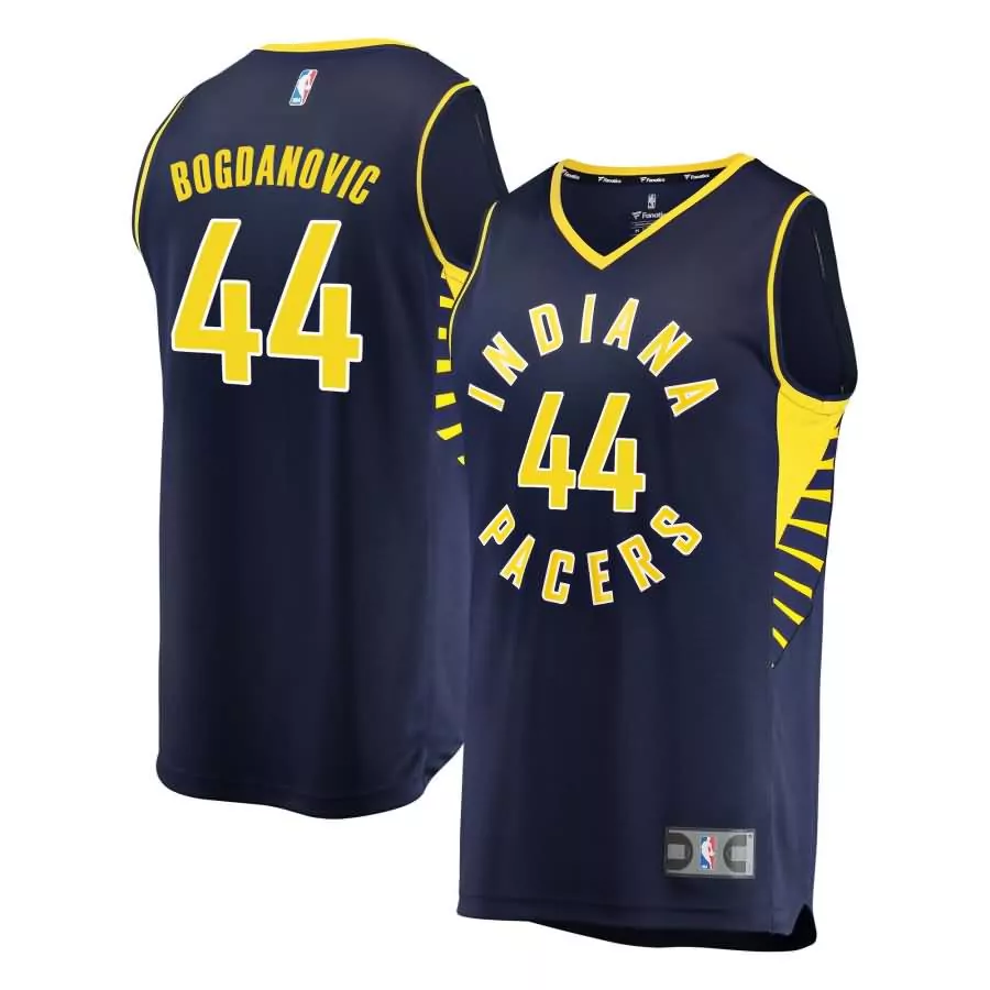 Bojan Bogdanovic 44 Jersey Navy Indiana Pacers Men Yellow Icon