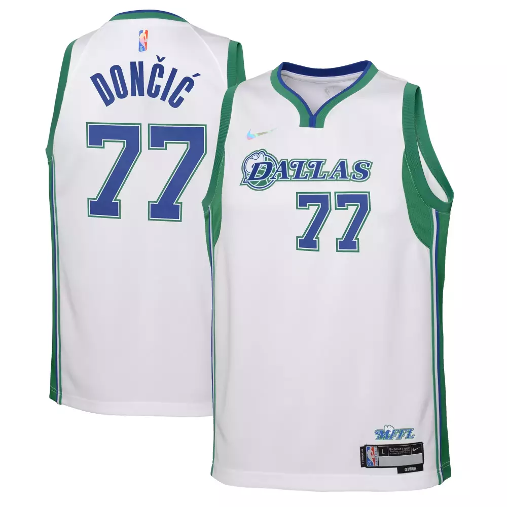 Luka Doncic 77 Dallas Mavericks Jersey White Men NBA Blue Green Swingman