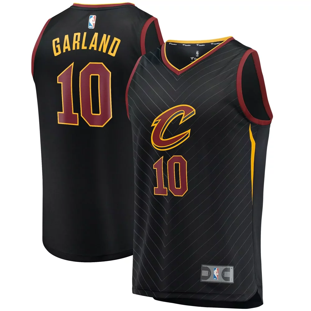 Darius Garland 10 Jersey Black Cleveland Cavaliers Men Standard Maroon Gold