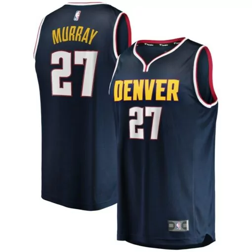 Jamal Murray 27 Denver Jersey Navy Men White Yellow Red Icon
