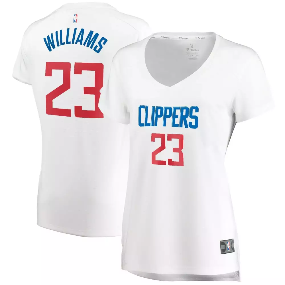 Lou Williams 23 Clippers Jersey White Women T-shirt Blue Red