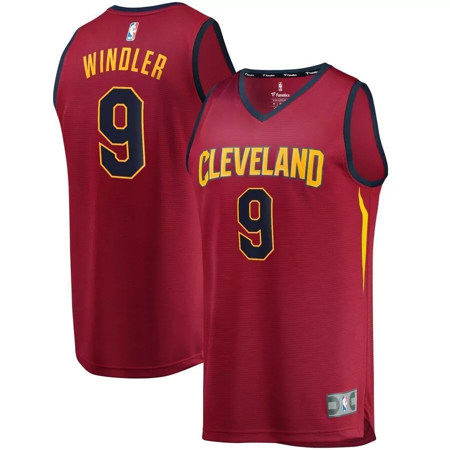 Dylan Windler 9 Jersey Maroon Cleveland Cavaliers Men Navy Yellow Icon