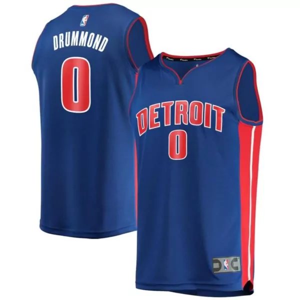Andre Drummond Detroit Pistons Jersey Blue Men Red White Replica Icon