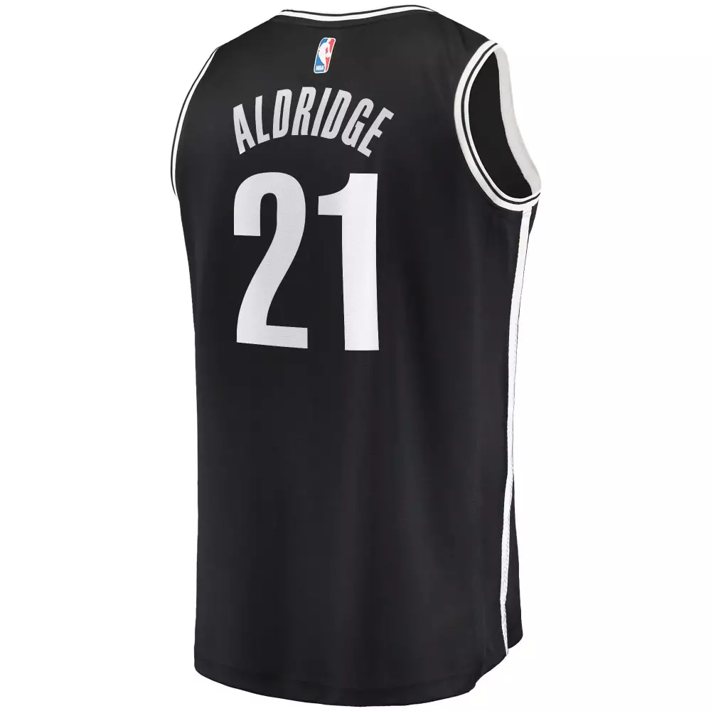 Lamarcus Aldridge 21 Jersey Black Brooklyn Nets Men White Replica Icon