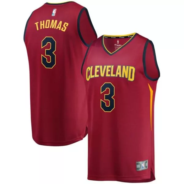 Cam Thomas 3 Cleveland Cavaliers Jersey Maroon Men Yellow Navy Replica Icon