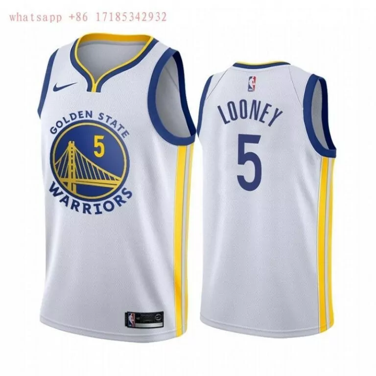 Kevon Looney 5 Jersey White Golden State Warriors Men Blue Yellow