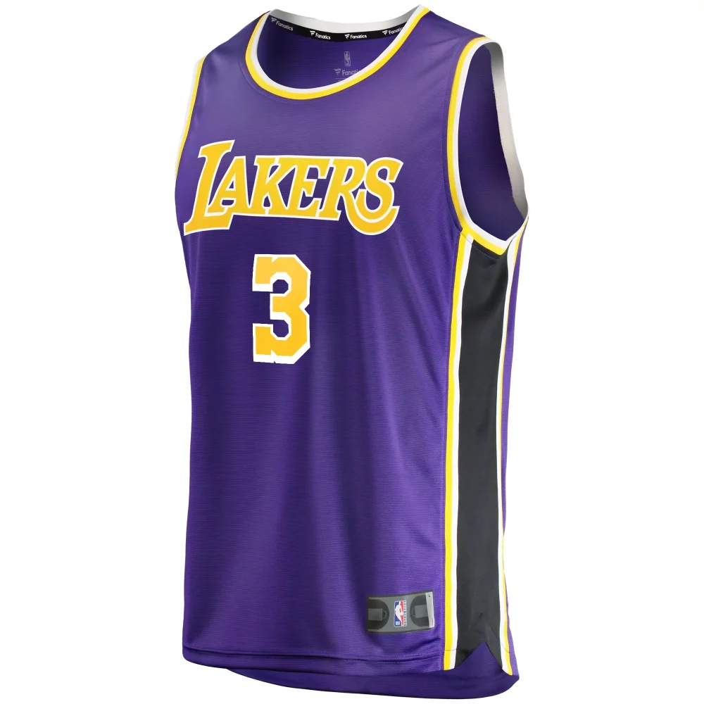 Carmelo Anthony 3 Lakers Jersey Purple Men NBA Yellow White Black