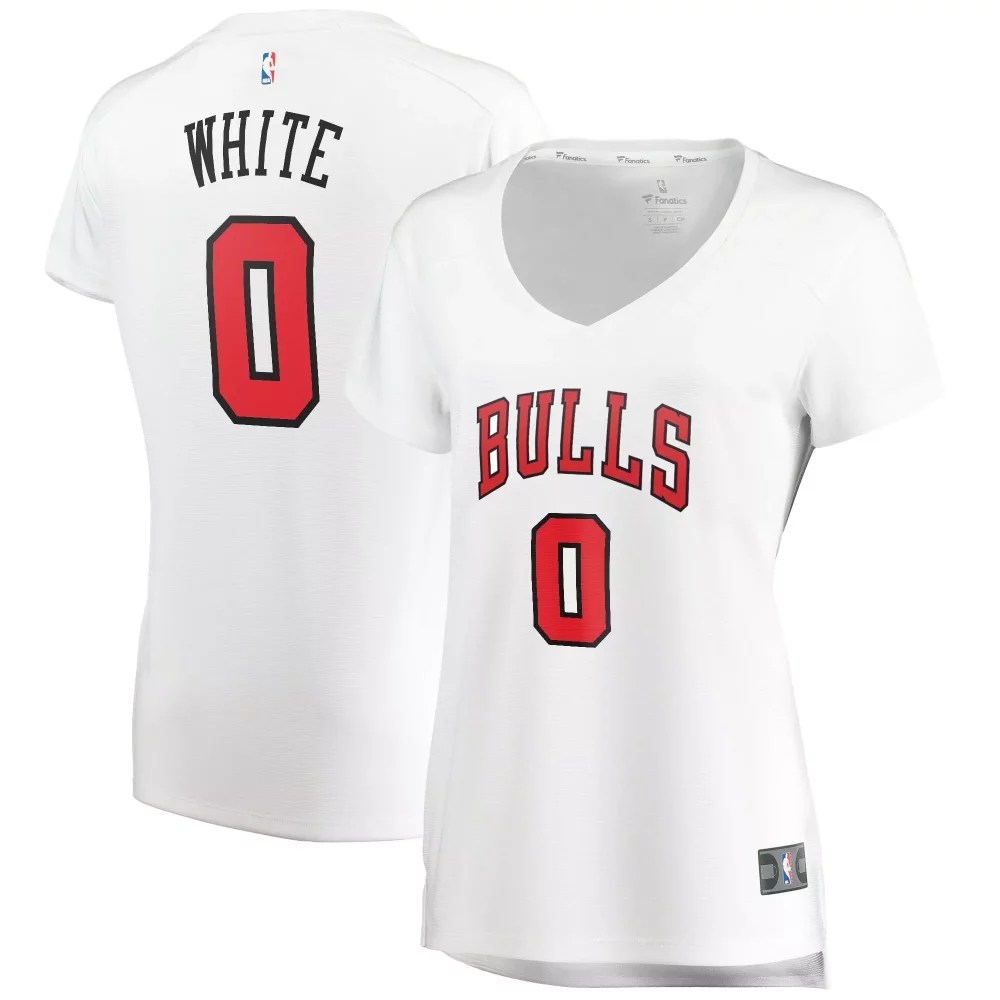 Coby White Chicago Bulls Jersey Women T-shirt Red Black