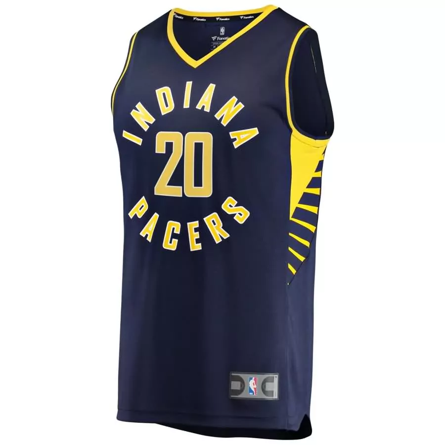 Tyrese Haliburton Indiana Pacers Jersey Navy Blue Men Yellow Icon