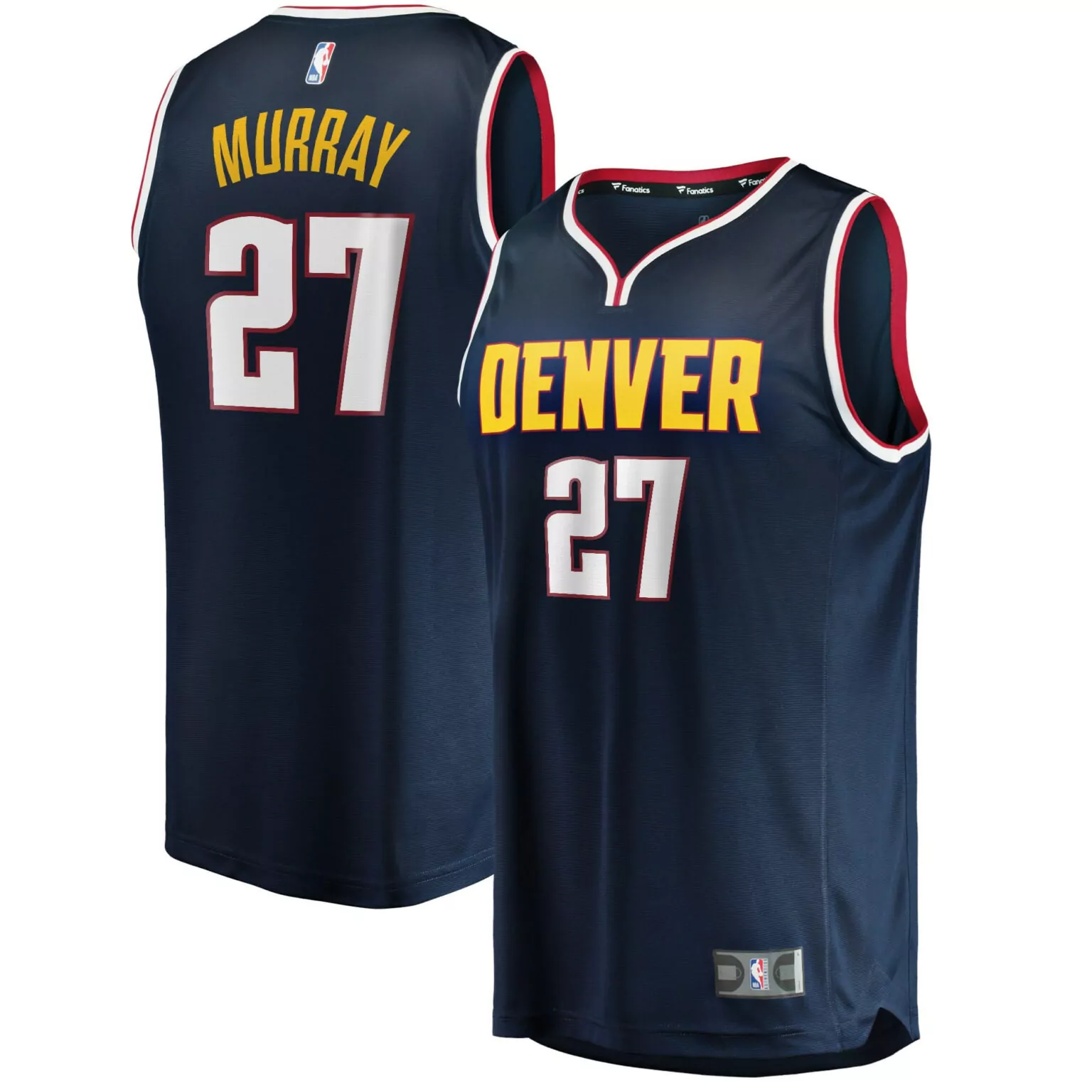 Jamal Murray 27 Denver Nuggets Jersey Navy Blue Men NBA Yellow White Red