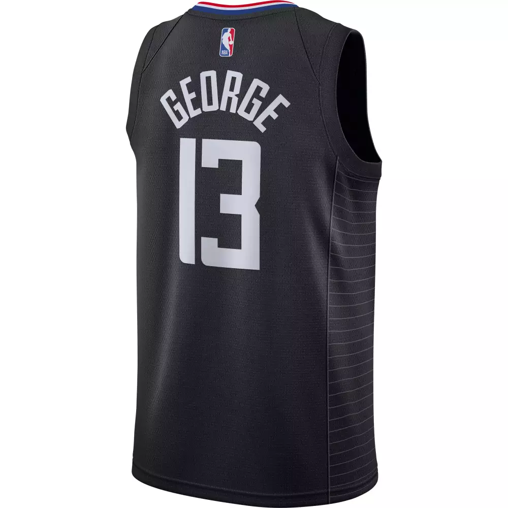 Paul George 13 LA Clippers Jersey Black Men Swingman White Red Blue