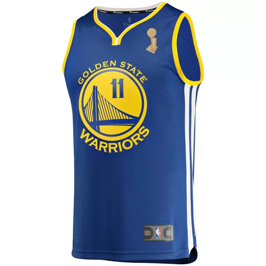 Klay Thompson 11 Jersey Blue Golden State Warriors Larry O'brien Trophy Men Yellow