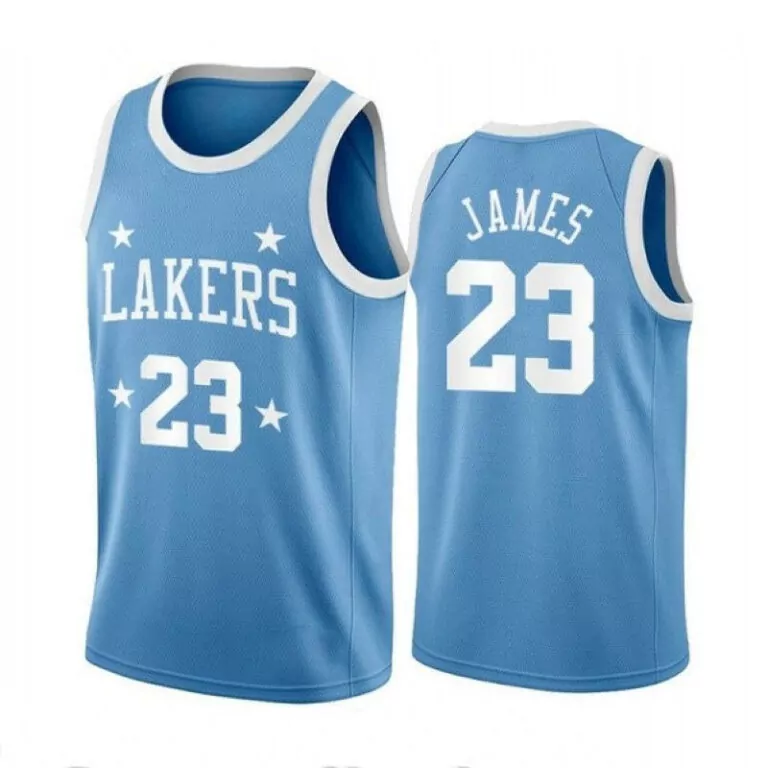 Lebron James 23 Lakers Jersey Blue Men White