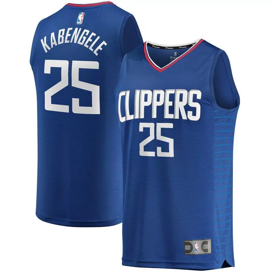 Mfiondu Kabengele 25 Clippers Jersey Blue Men NBA White Red Icon