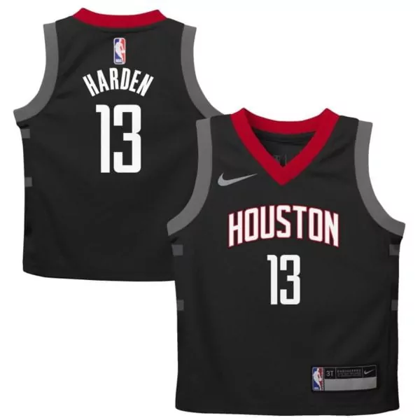 James Harden 13 Houston Rockets Jersey Black Men Red Gray