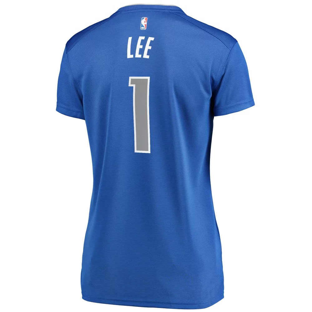 Damion Lee 1 Dallas Mavericks Jersey Blue NBA White Grey Replica Icon
