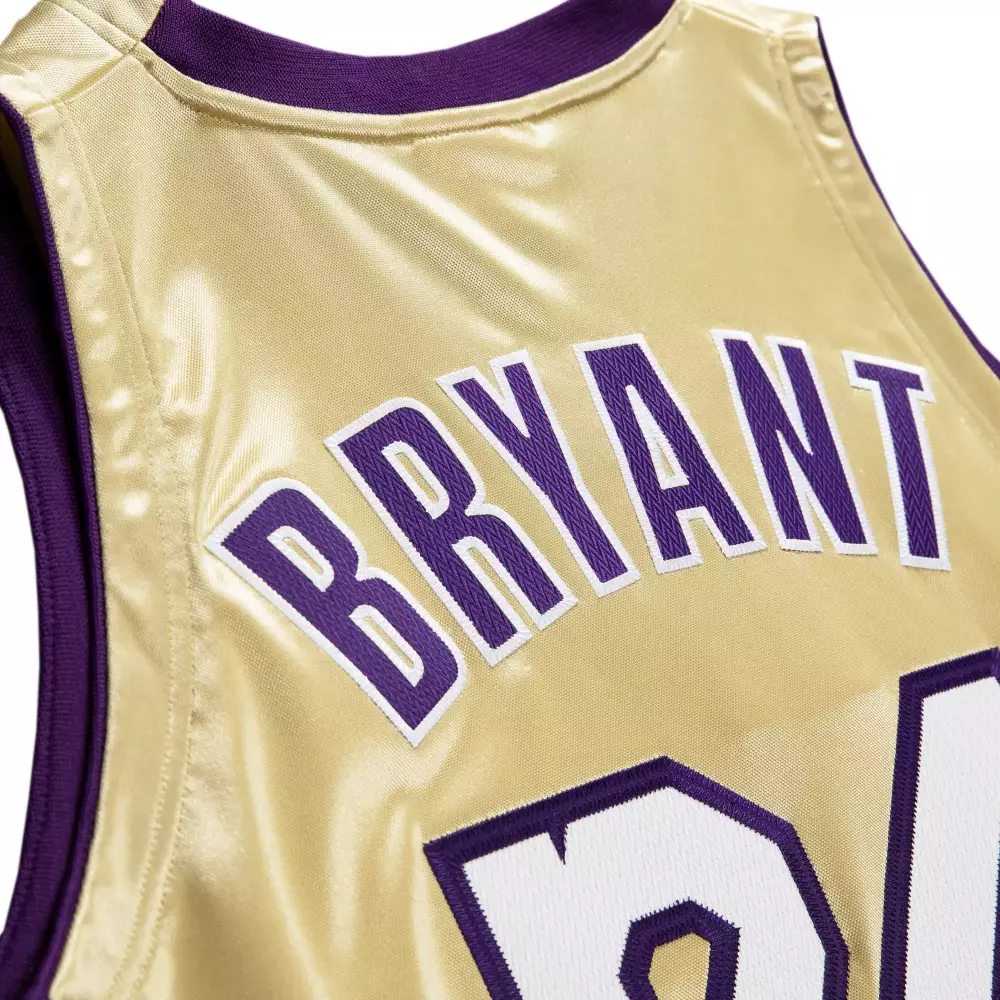 Kobe Bryant 24 Lakers Jersey Gold Men Standard Purple White Hardwood Classics