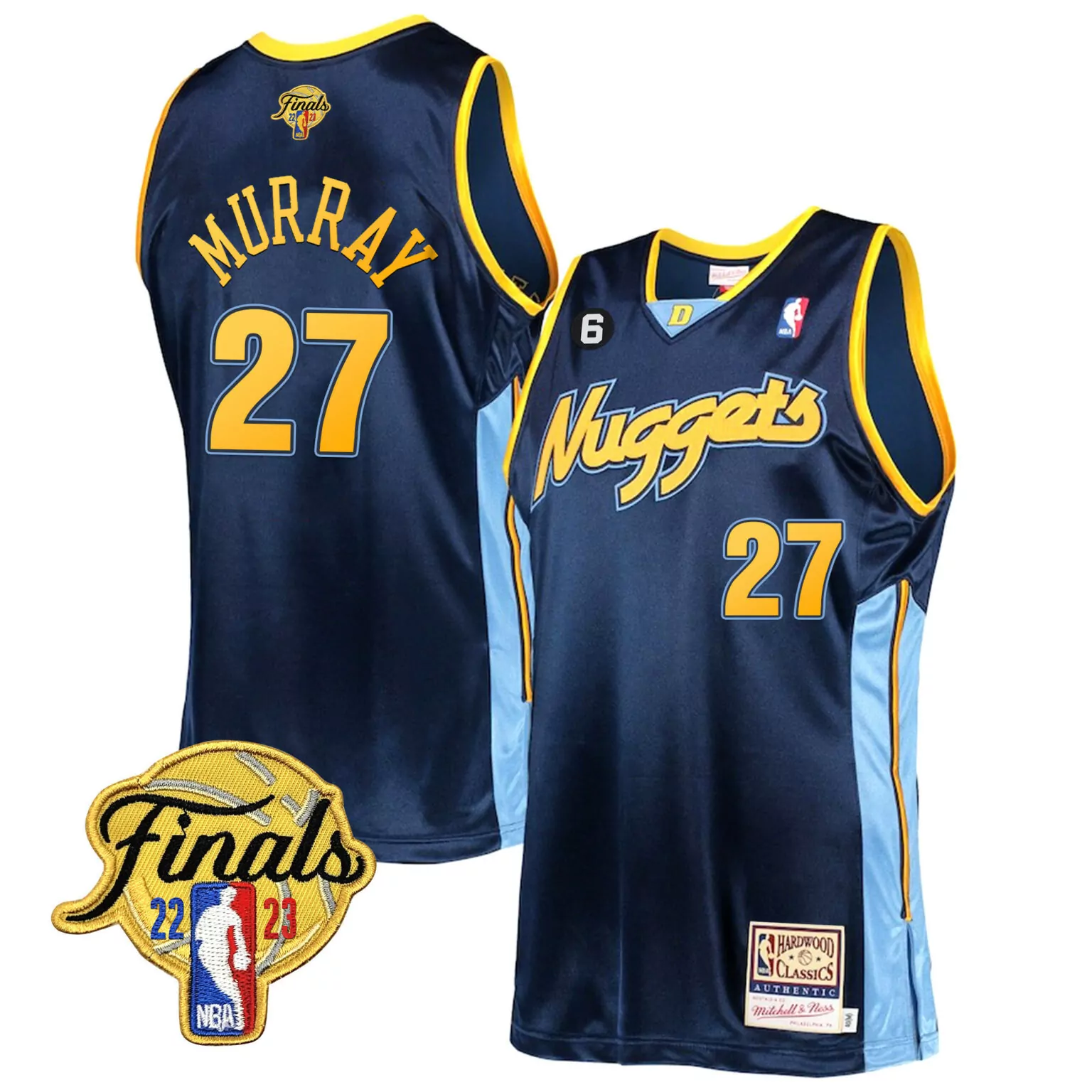 Jamal Murray 27 Nuggets Jersey Navy Finals 2022-23 Men Swingman Light Blue Yellow
