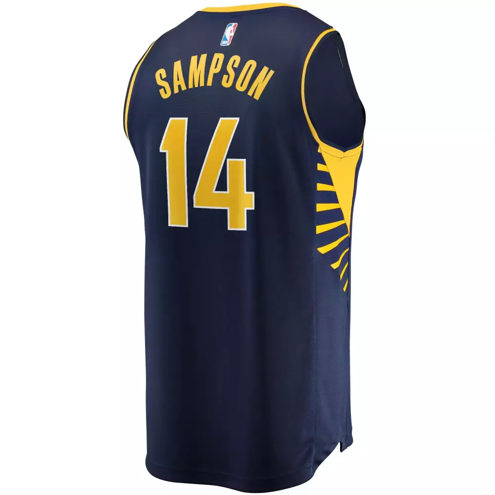 Jakarr Sampson 14 Indiana Pacers Jersey Navy Men Yellow Icon