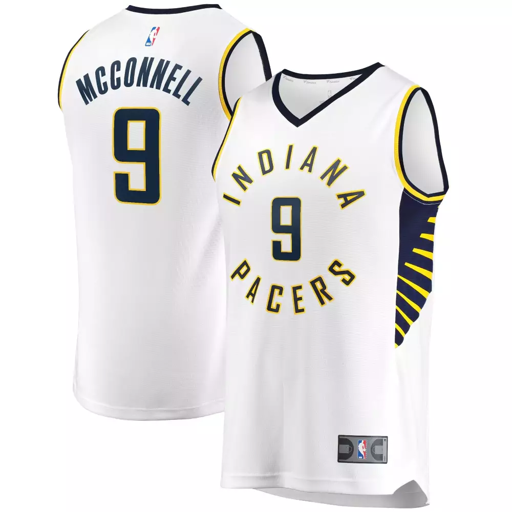 T.j. Mcconnell 9 Indiana Pacers Jersey White Men Jerseys Navy Blue Yellow