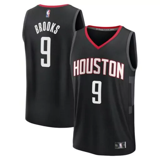 Dillon Brooks 9 Houston Rockets Jersey Black Men Red White