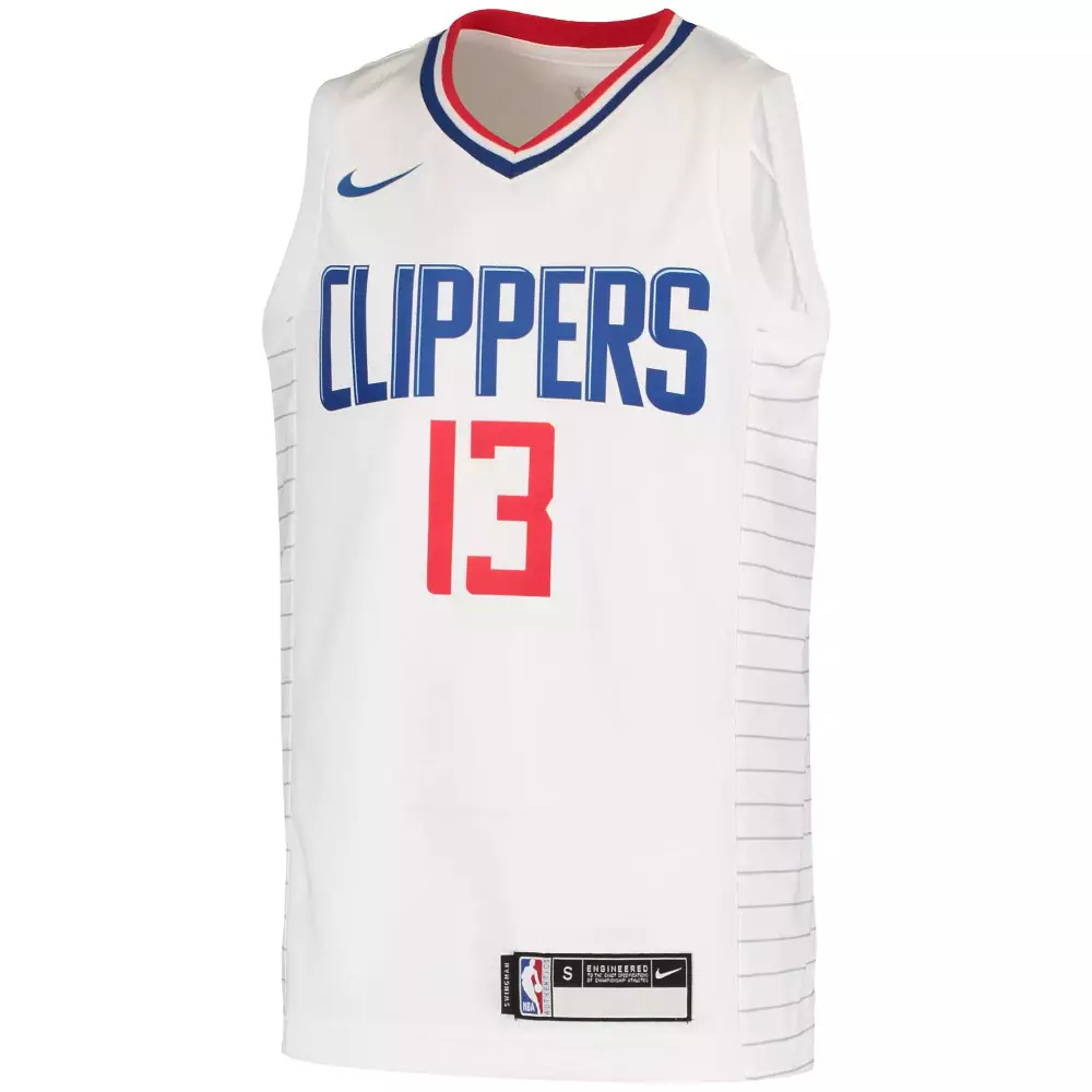 Paul George 13 Clippers Jersey White Men Blue Red Swingman