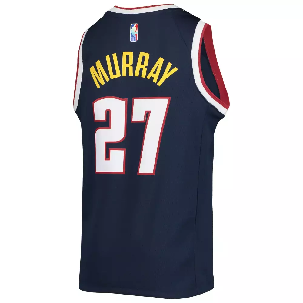 Jamal Murray 27 Denver Nuggets Jersey Navy Men Swingman Red White Yellow Icon