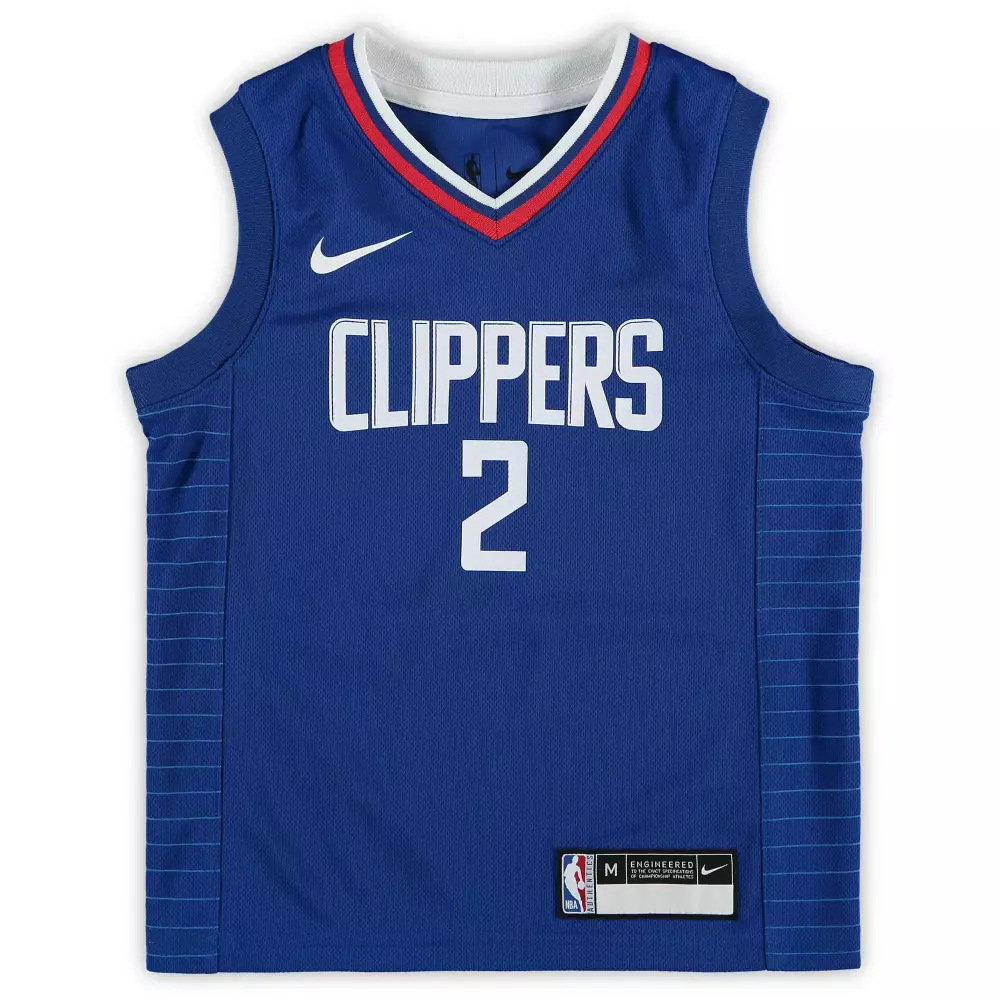 Custom Clippers 2 Jersey Blue Men NBA White Red Icon