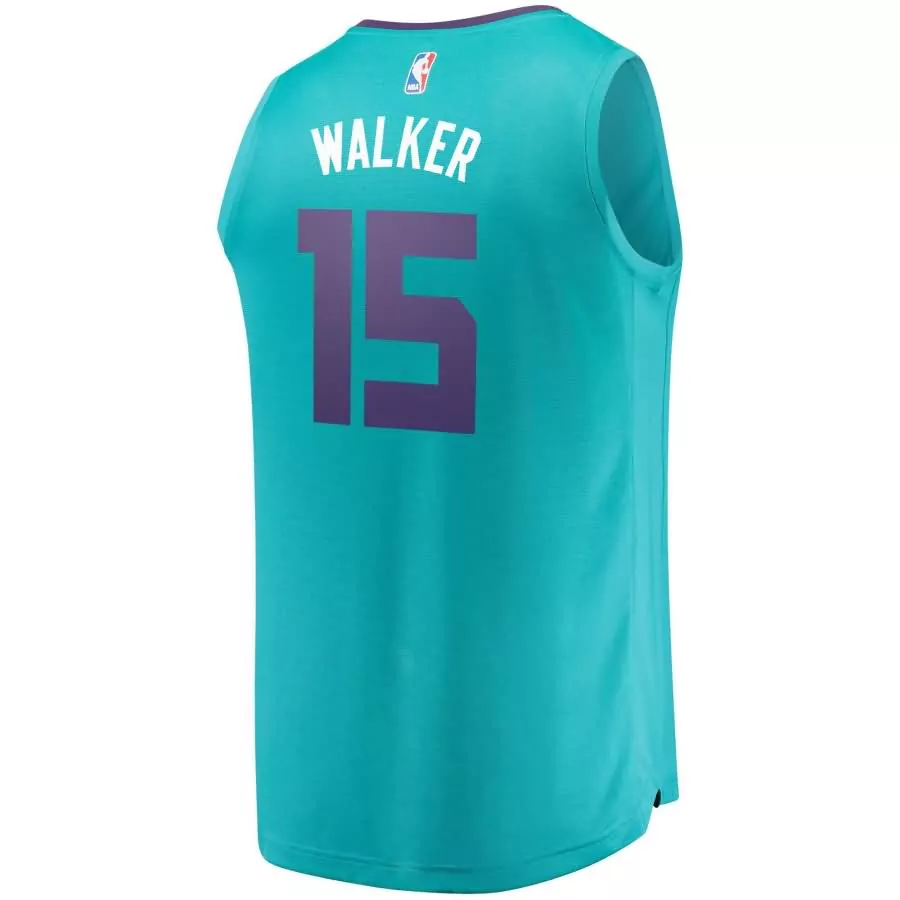 Kemba Walker 15 Charlotte Hornets Jersey Teal Men NBA Purple Replica Icon