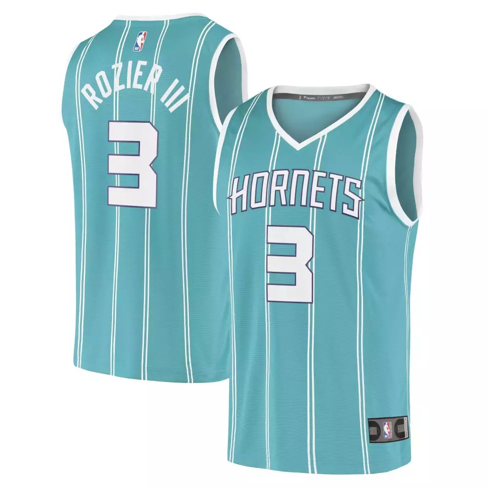 Terry Rozier 3 Hornets Jersey Teal Men White Purple Icon