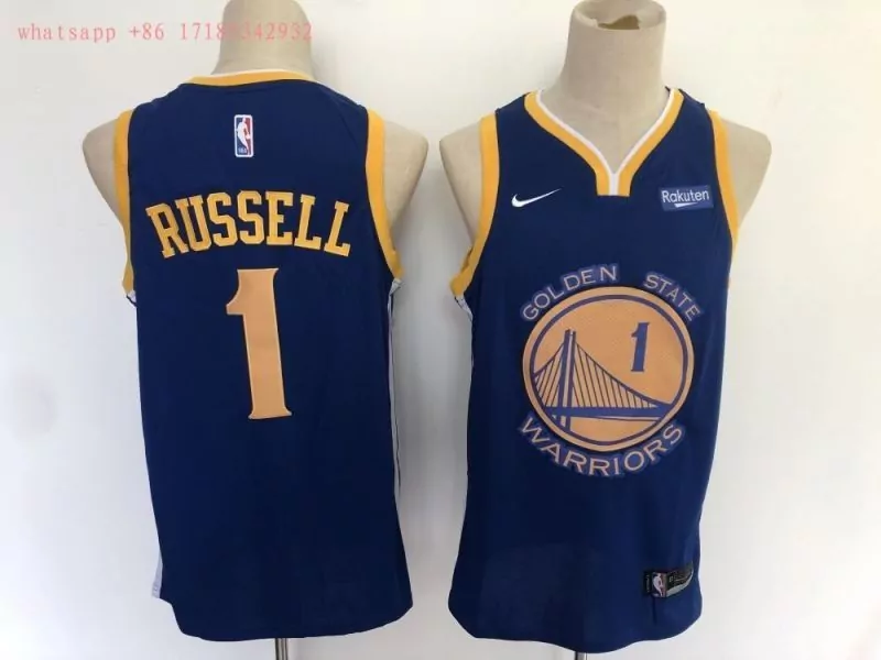 Dangelo Russell 1 Jersey Blue Golden State Warriors Men Yellow White
