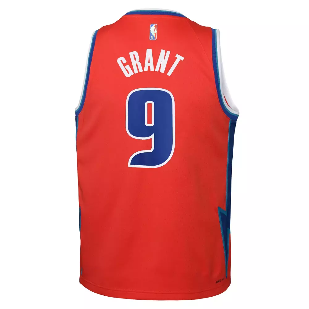 Jerami Grant 9 Detroit Pistons Jersey Red 75th Anniversary Men Standard Blue White