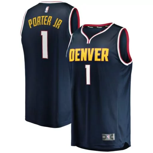 Michael Porter Jr. 1 Jersey Navy Denver Nuggets Men Yellow Red White Icon
