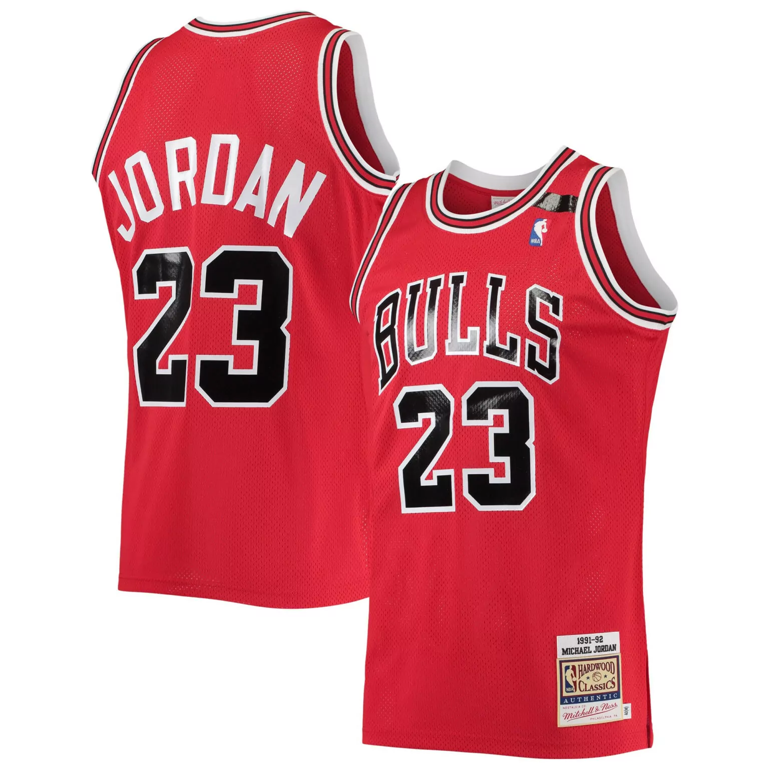 Deandre Jordan 23 Bulls Jersey Red 1991-92 Mitchell Ness Hardwood Classics Men White