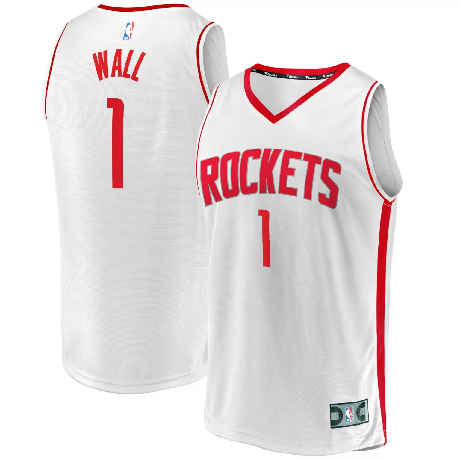 John Wall 1 Rockets Jersey White Men Swingman Red