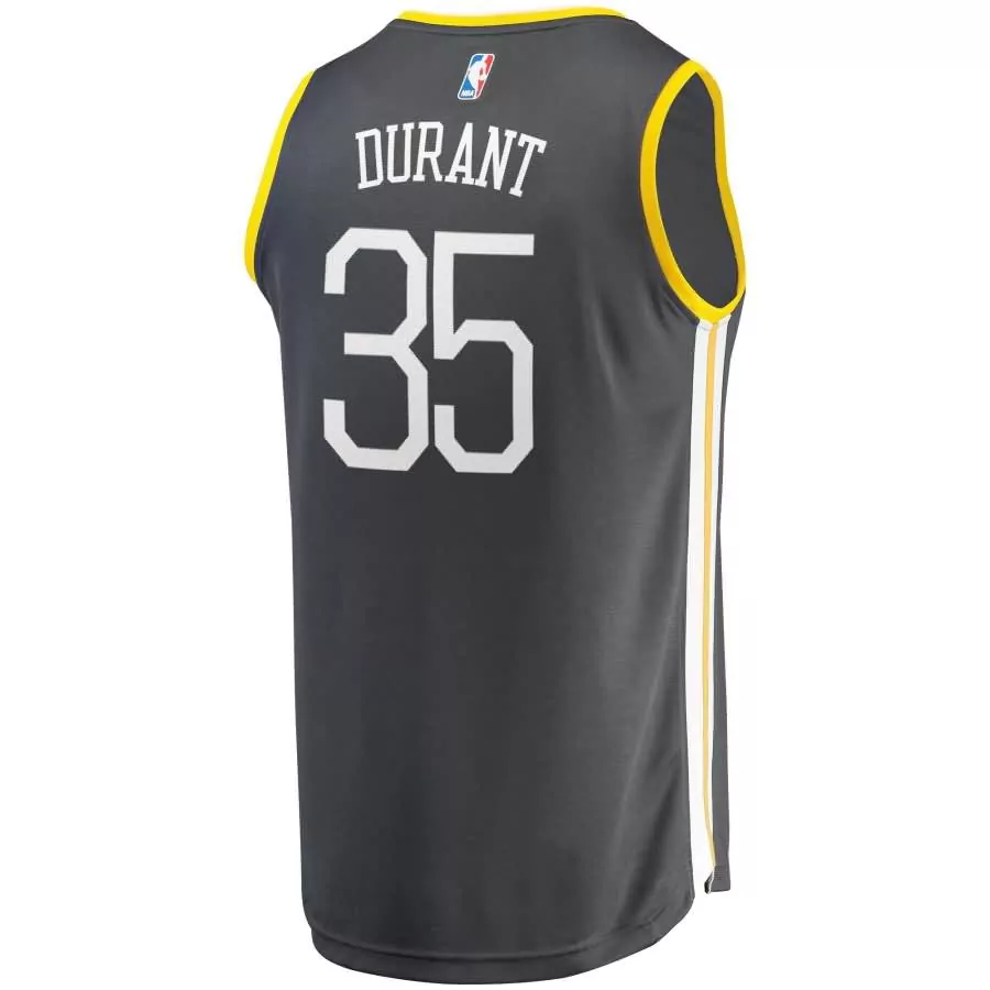 Kevin Durant 35 Nets Jersey Gray Men White Yellow