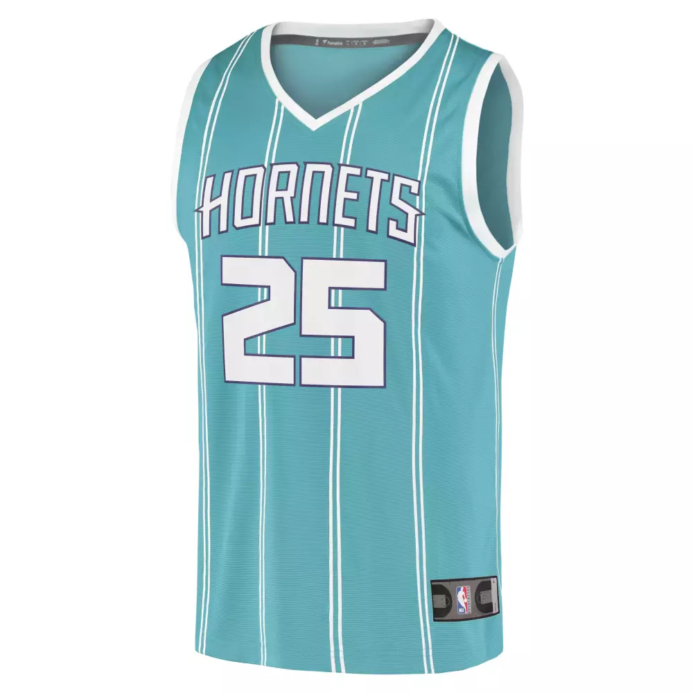 Lamelo Ball 25 Charlotte Hornets Jersey Teal Men White Purple Replica Icon