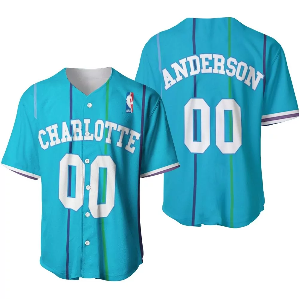 Kyle Anderson Charlotte Hornets Jersey Teal Split Design Purple Green Light Blue