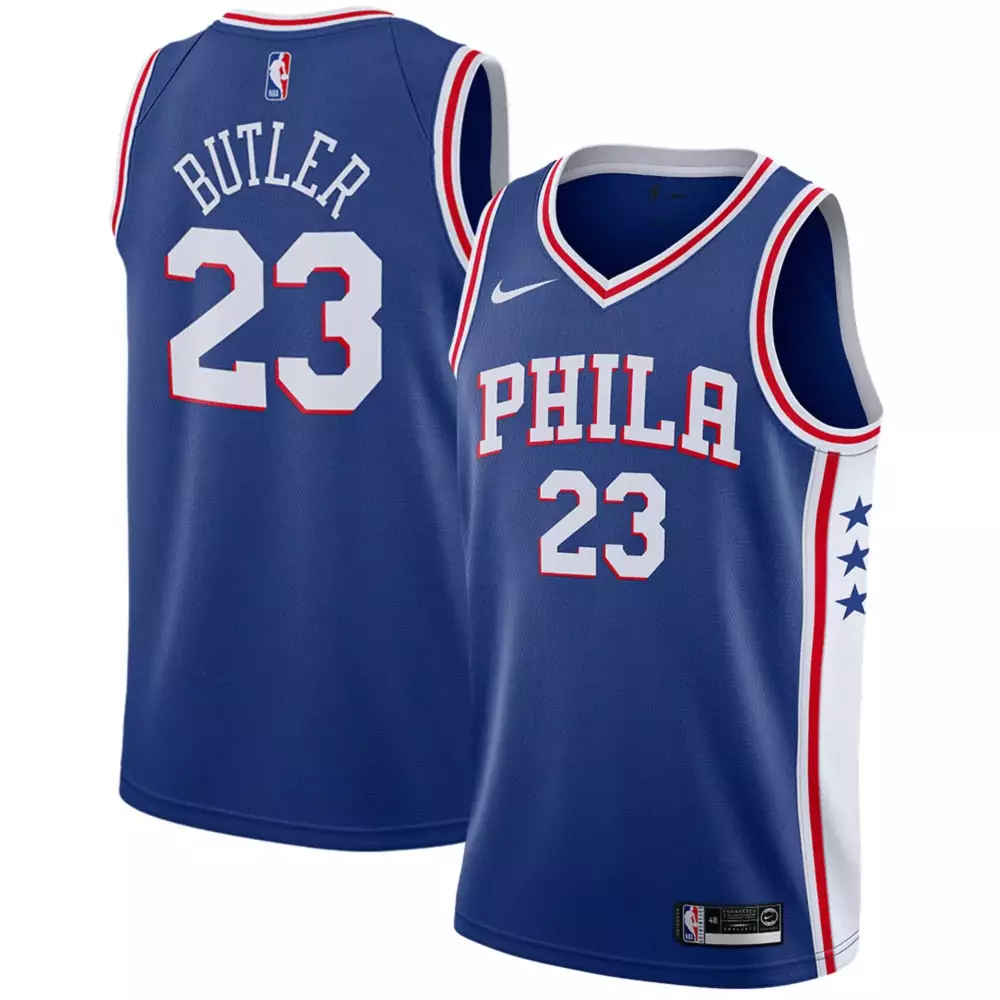 Jimmy Butler 23 Jersey Royal Blue Philadelphia 76ers Men Red White Swingman Icon