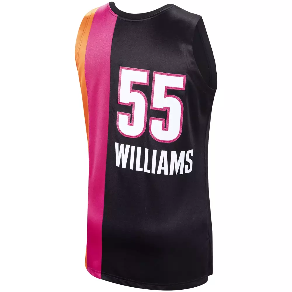 Jason Williams 55 Miami Heat Jersey Black Men Split Design Orange Pink White Hardwood