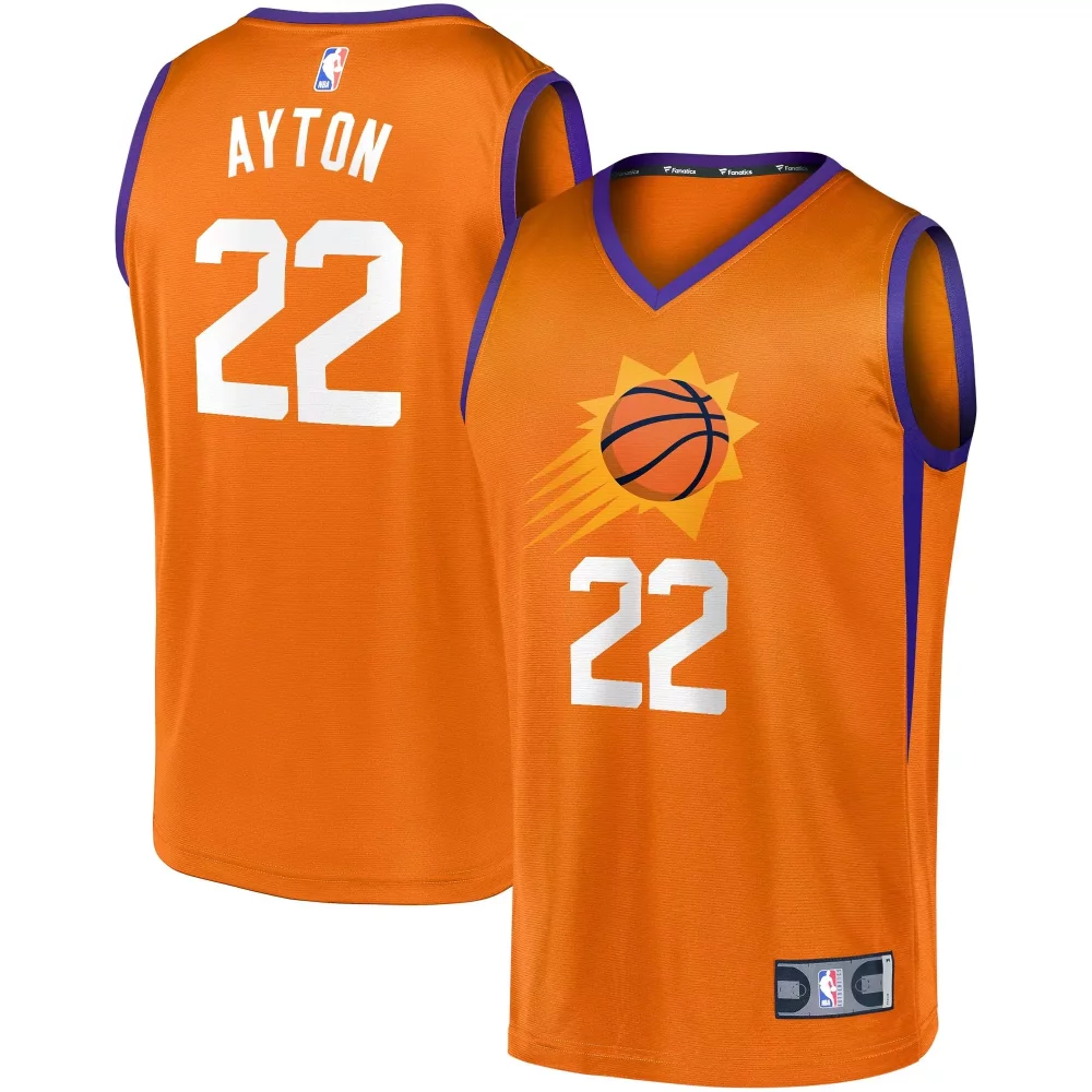 Deandre Ayton 22 Phoenix Suns Jersey Orange Men Purple White