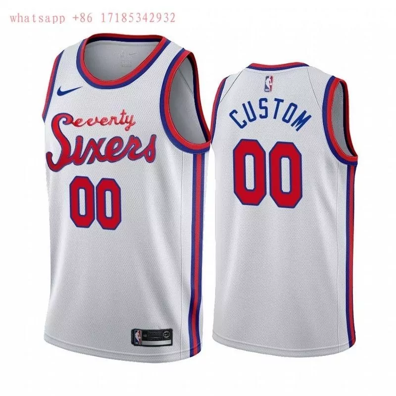 Custom Philadelphia 76ers Jersey White Men Red Blue Personalized