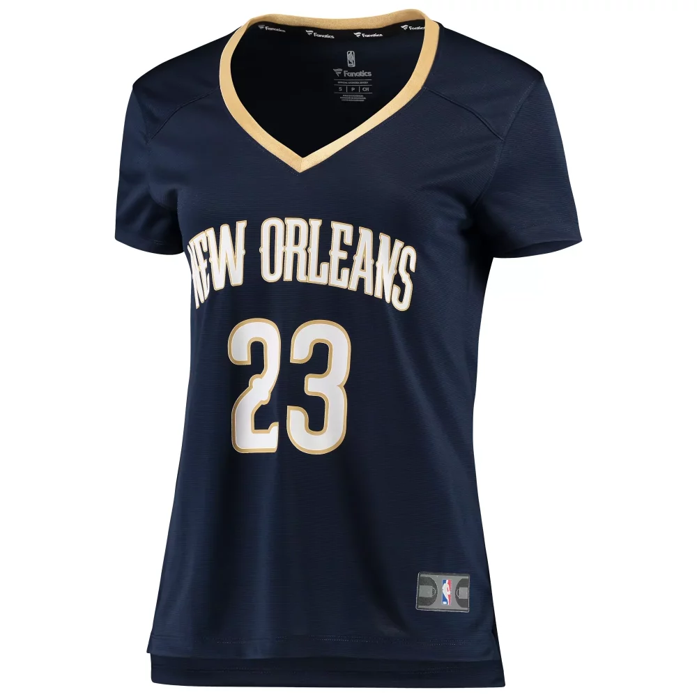 New Orleans 23 Jersey Navy Pelicans Women Player Gold Icon