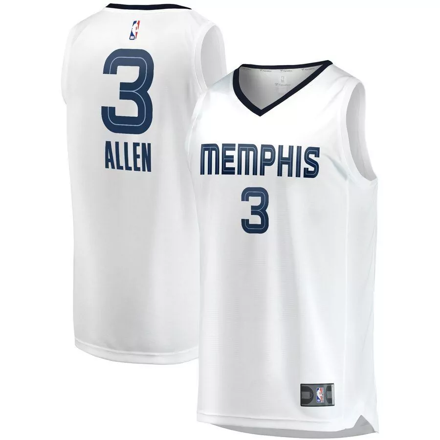 Grayson Allen 3 Memphis Grizzlies Jersey White Men Navy Blue