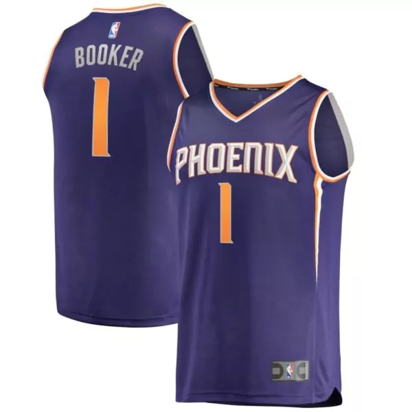 Devin Booker 1 Phoenix Suns Jersey Purple Men Orange White Icon
